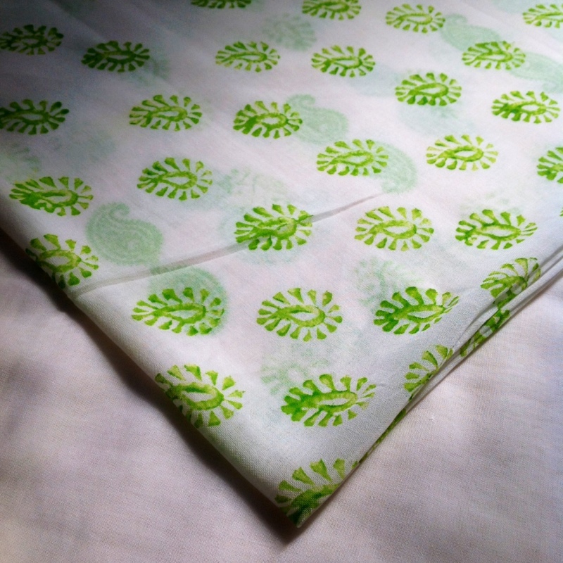 Handmade cotton - printed fabric from India